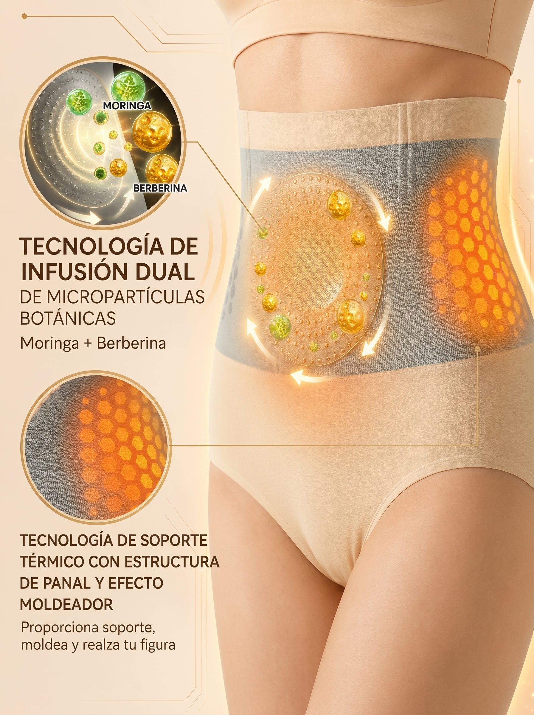 Tienda Oficial de la Marca |Pantalones Cortos 4 en 1 para Moldear el Cuerpo y Quemar Grasa con Micro-Partículas