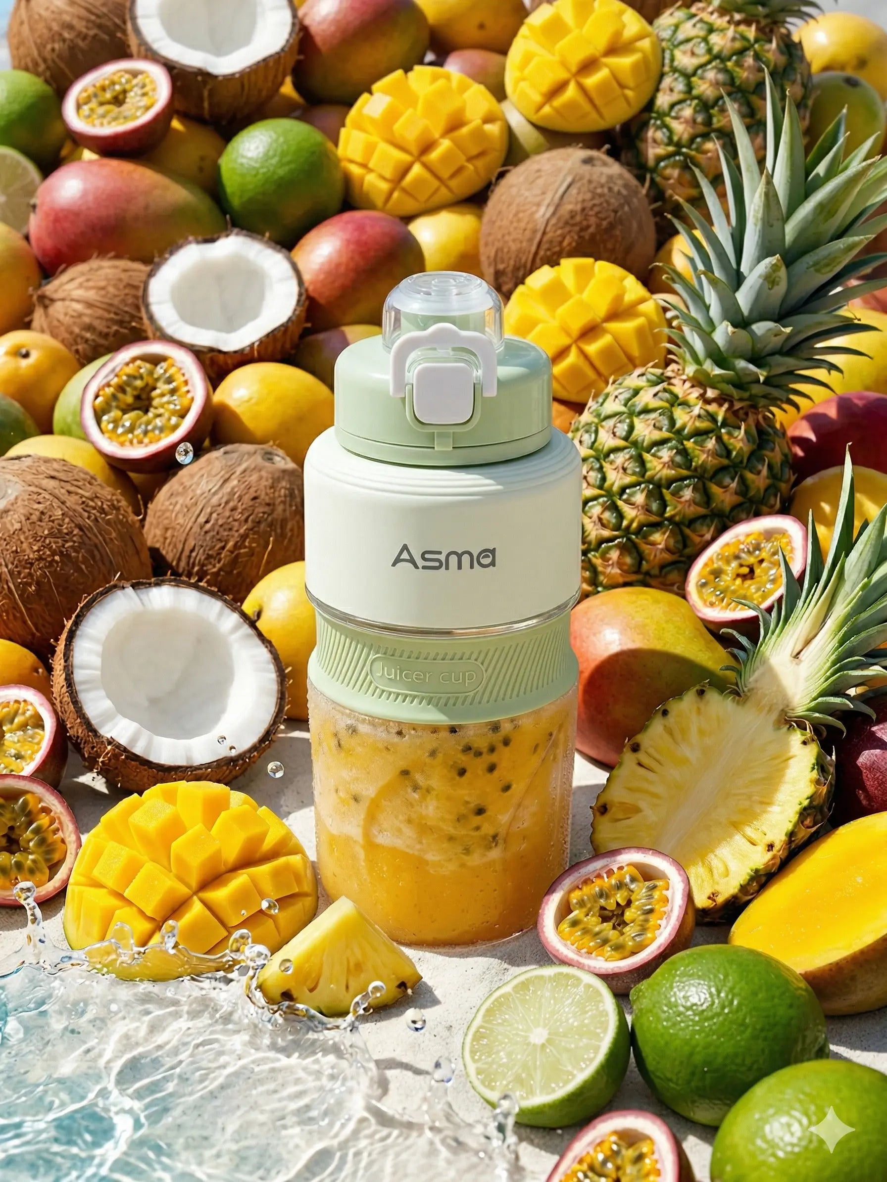Portable Blender Personal Juicer for Shakes and Smoothies - 34 OZ Electric Protein Shaker Bottle with Insulated Sleeve, Travel Lid, USB-C Rechargeable - Mini Small Blender Cup for Kitchen, Office, Gym