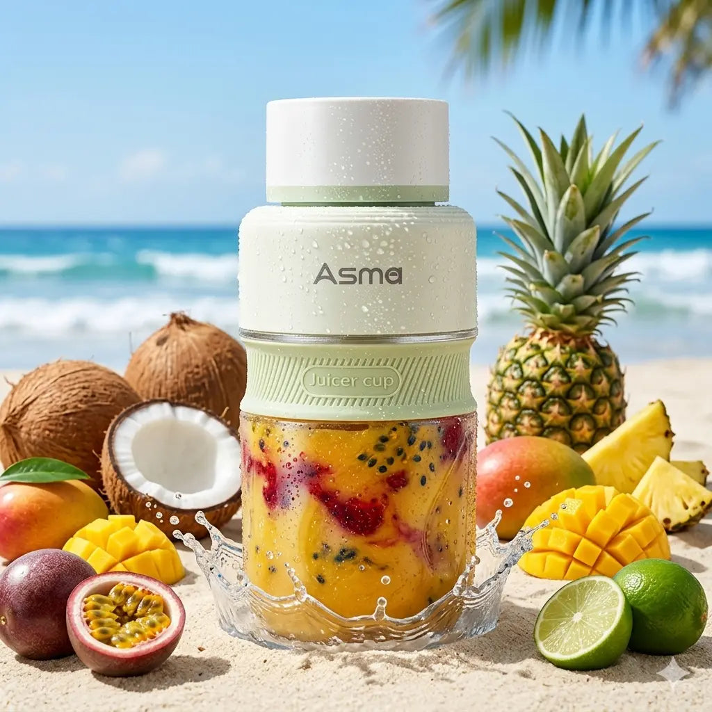 Portable Blender Personal Juicer for Shakes and Smoothies - 34 OZ Electric Protein Shaker Bottle with Insulated Sleeve, Travel Lid, USB-C Rechargeable - Mini Small Blender Cup for Kitchen, Office, Gym