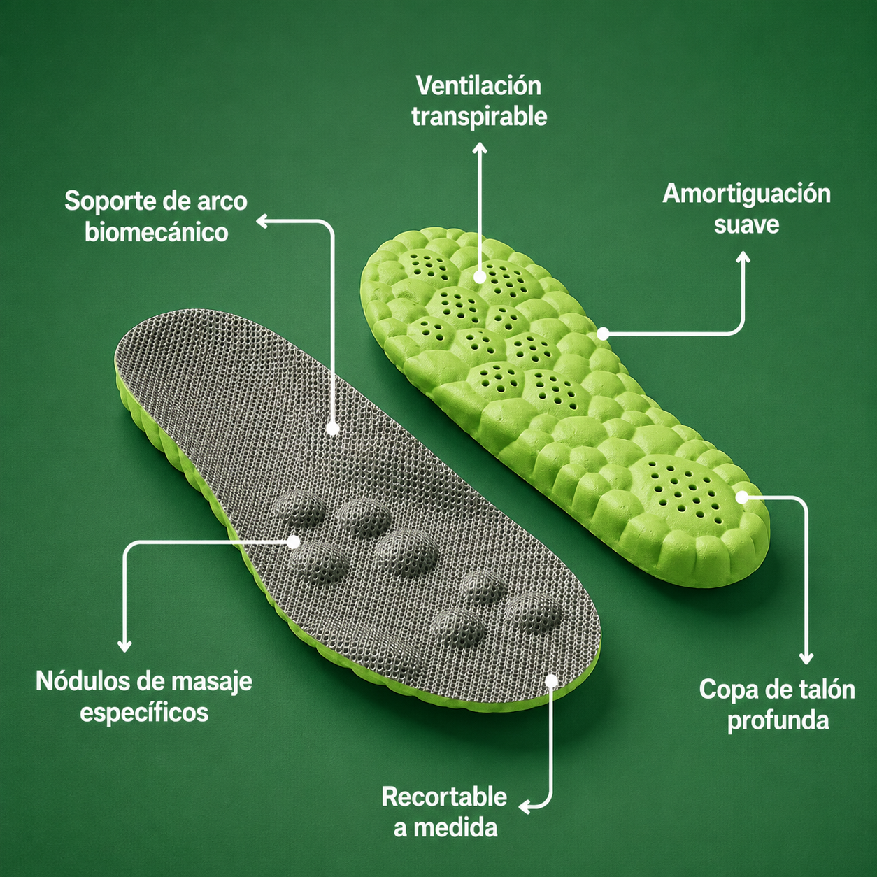 Plantillas antifatiga y masaje